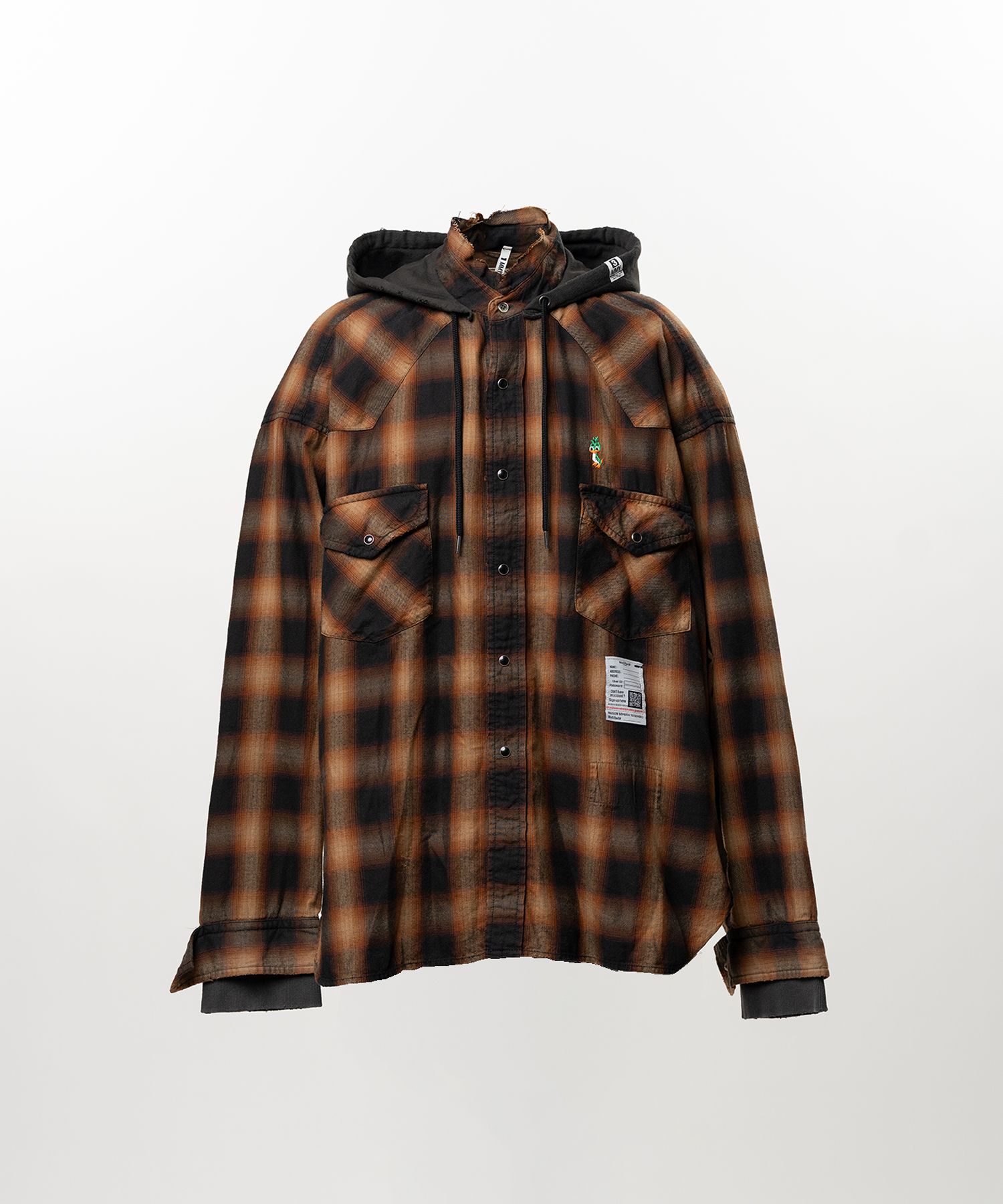 Hoodie Combine Checkered Shirt