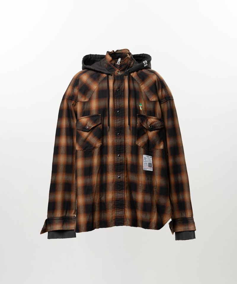 Hoodie Combine Checkered Shirt