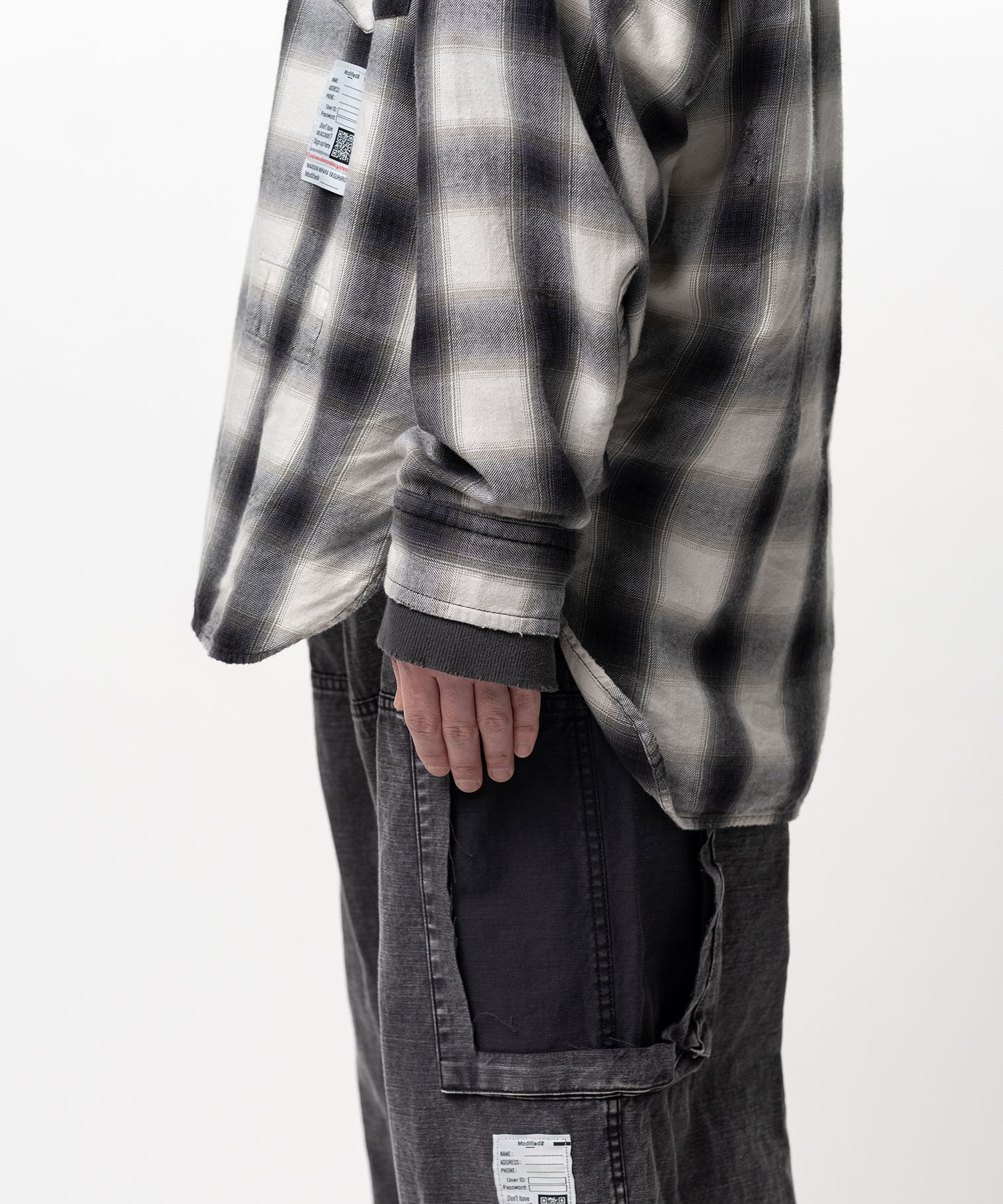 Hoodie Combine Checkered Shirt