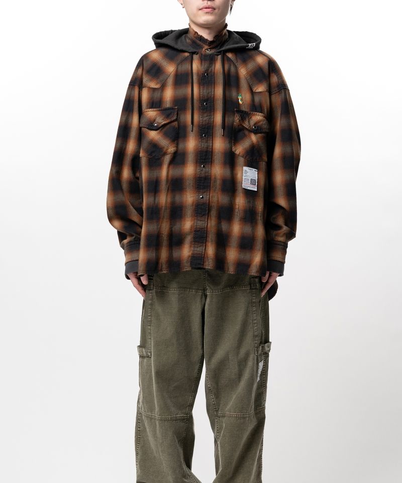 Hoodie Combine Checkered Shirt