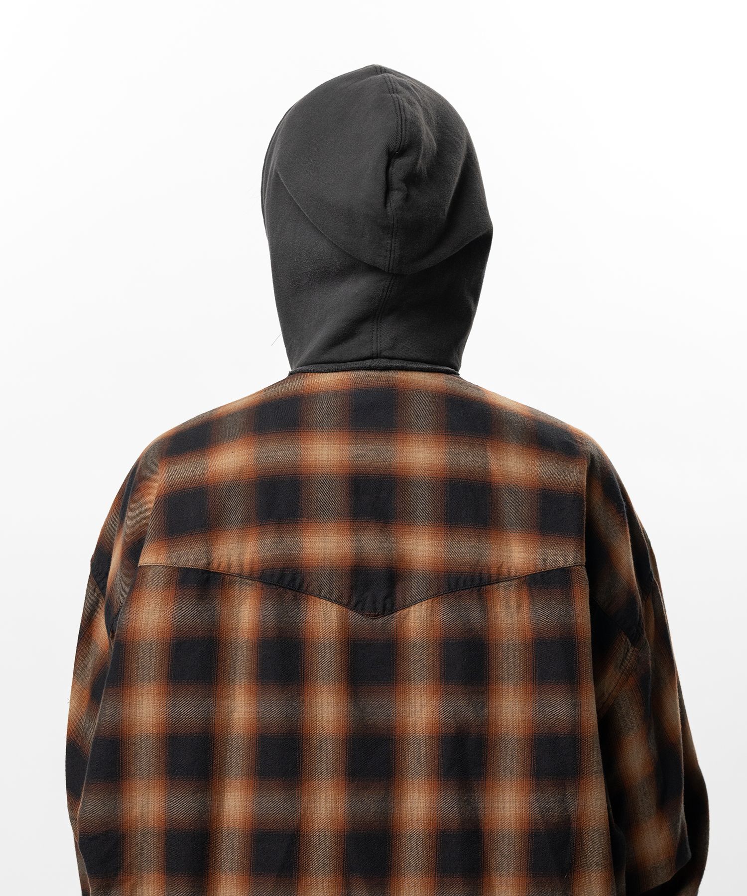 Hoodie Combine Checkered Shirt