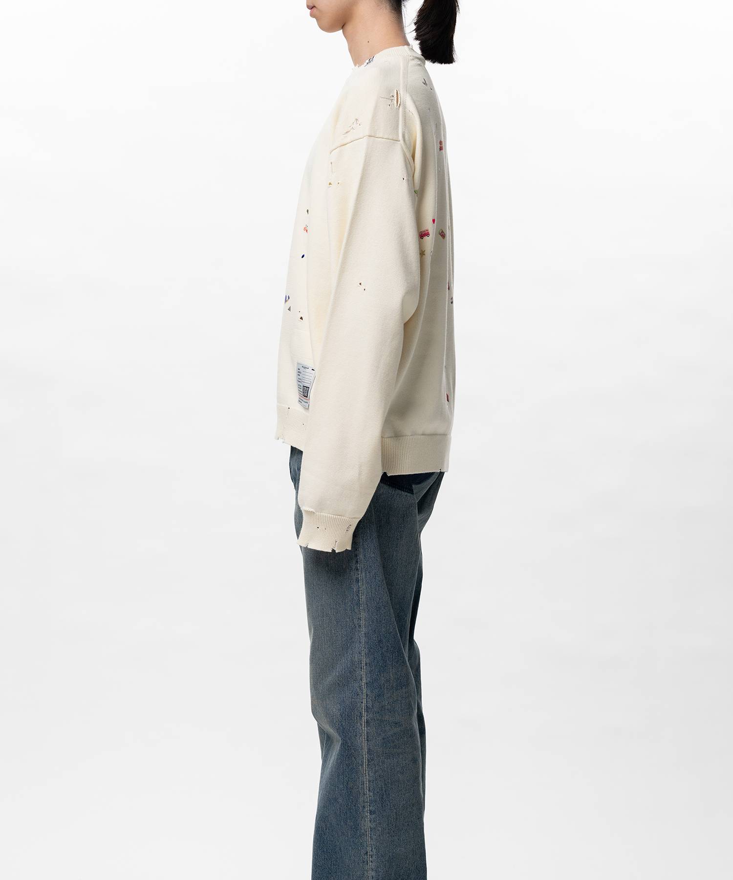 Kids Sticker Printed Knit Sweater