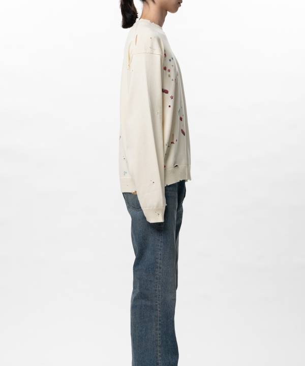 Kids Sticker Printed Knit Sweater