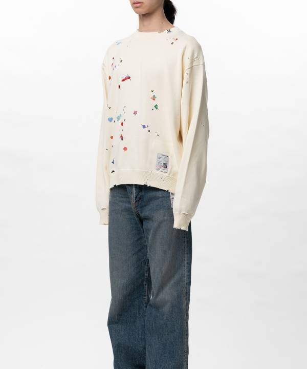 Kids Sticker Printed Knit Sweater