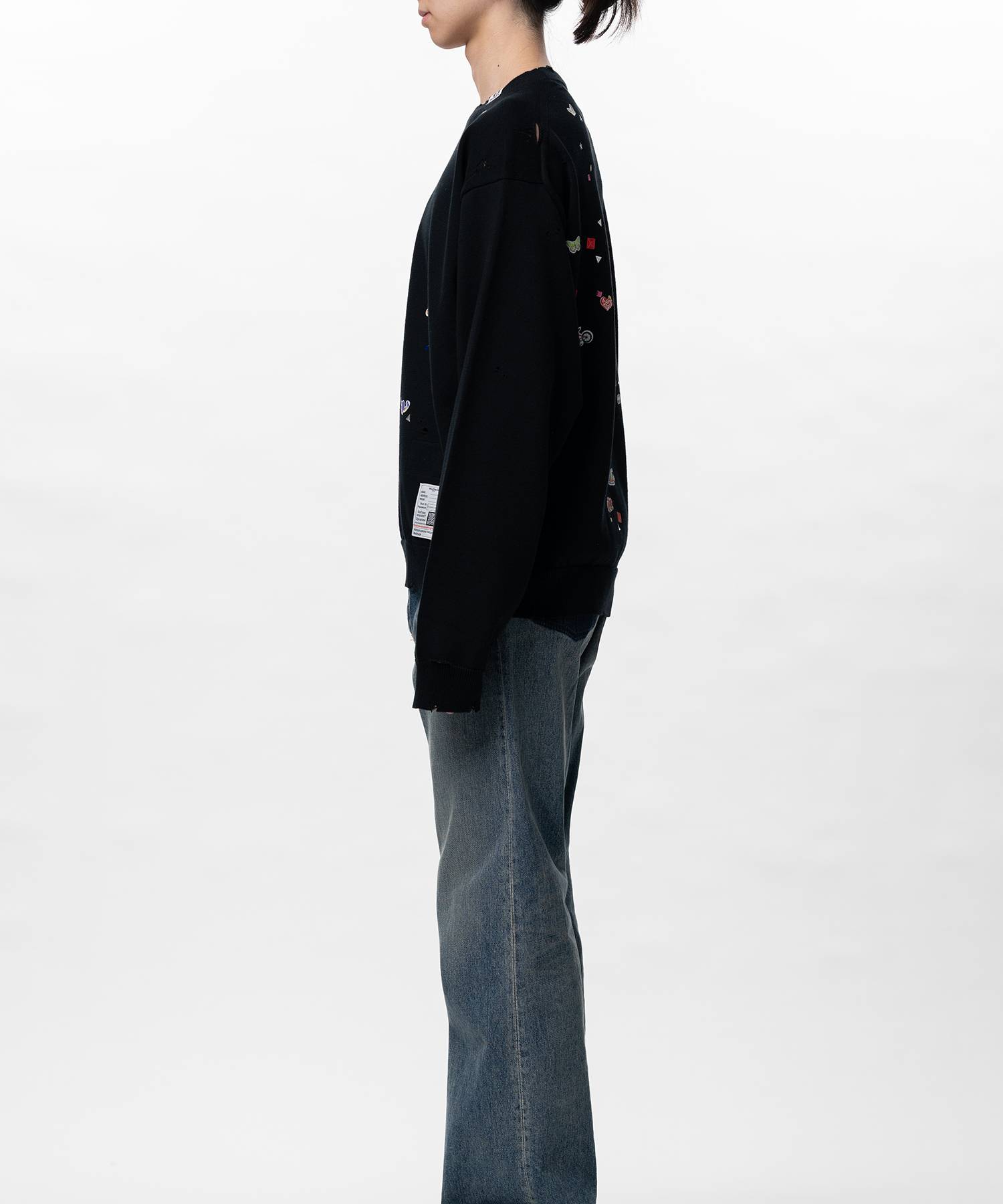 Kids Sticker Printed Knit Sweater