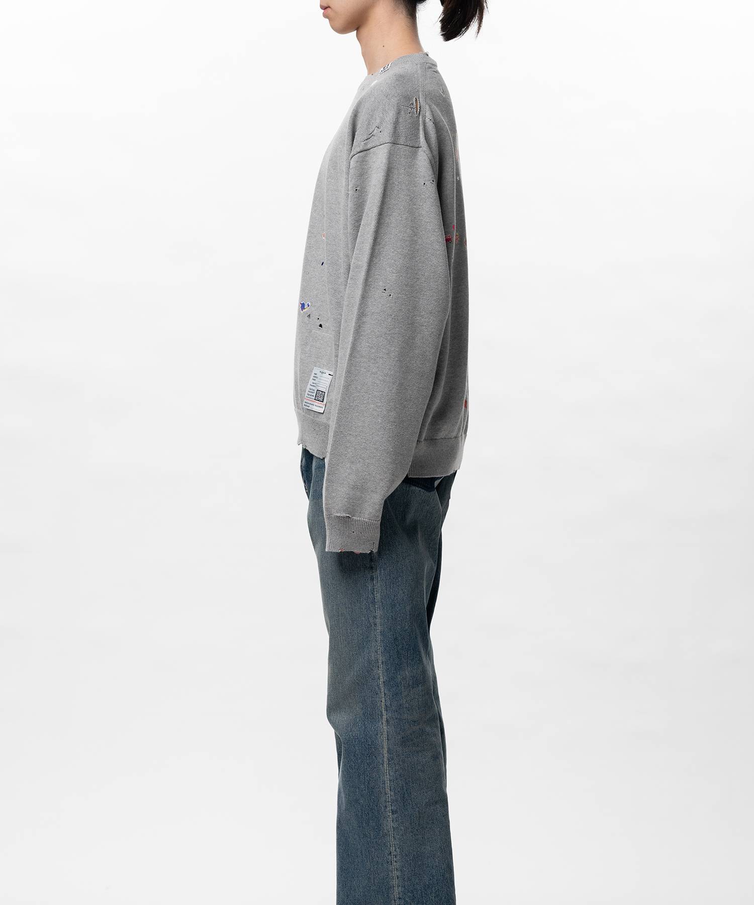 Kids Sticker Printed Knit Sweater