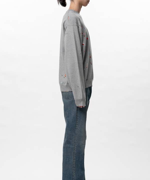 Kids Sticker Printed Knit Sweater