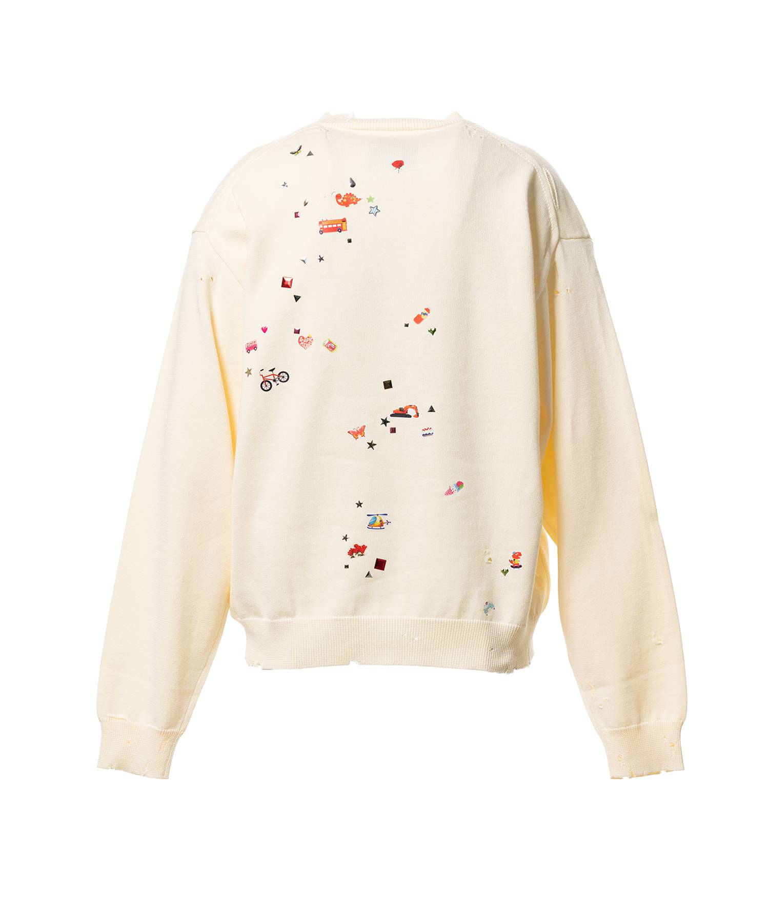 Kids Sticker Printed Knit Sweater