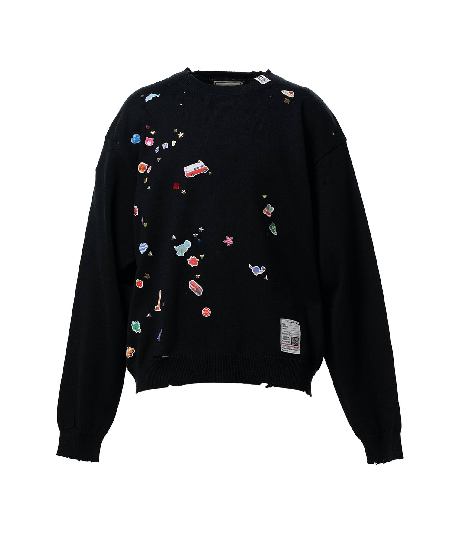 Kids Sticker Printed Knit Sweater