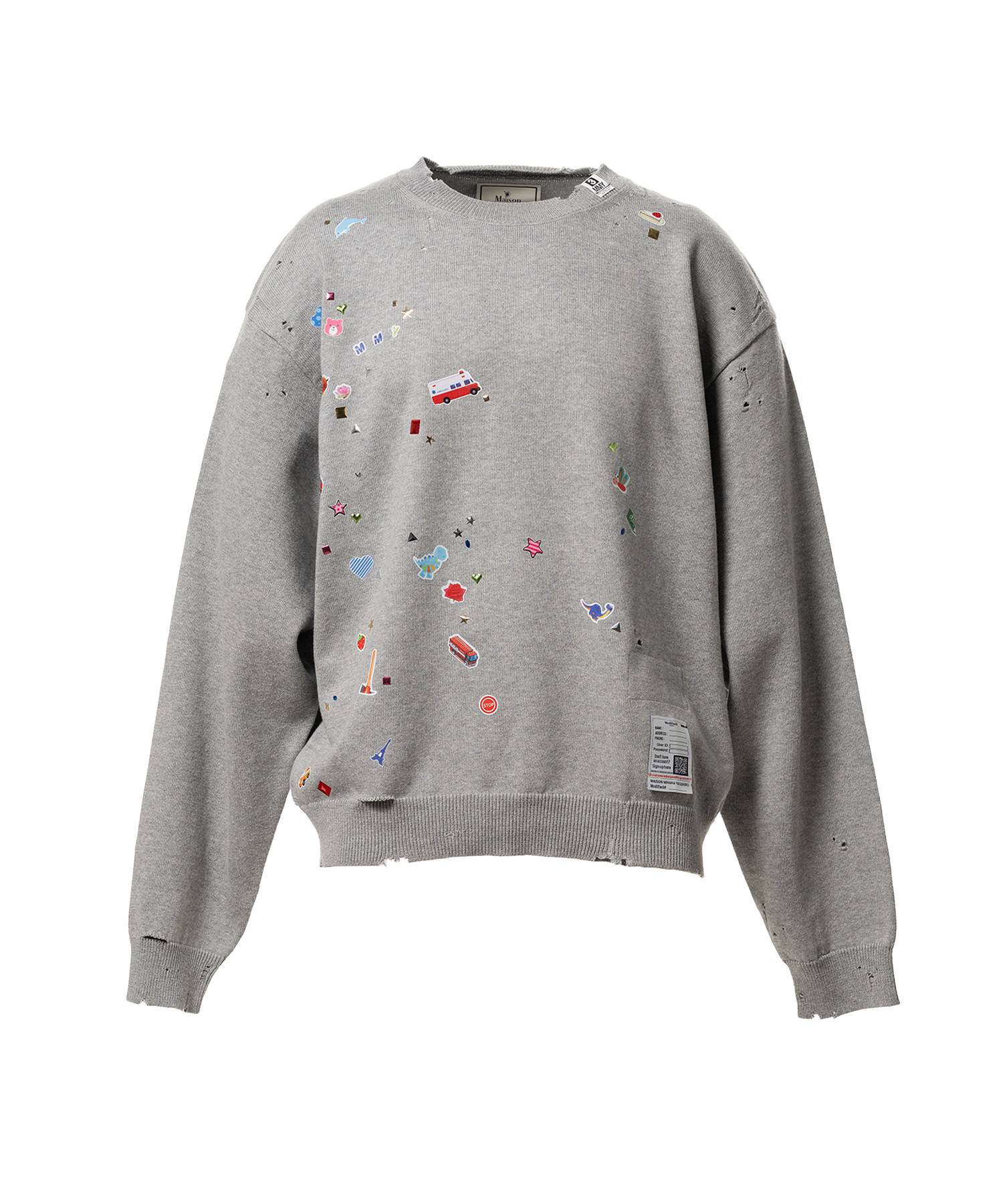 Kids Sticker Printed Knit Sweater
