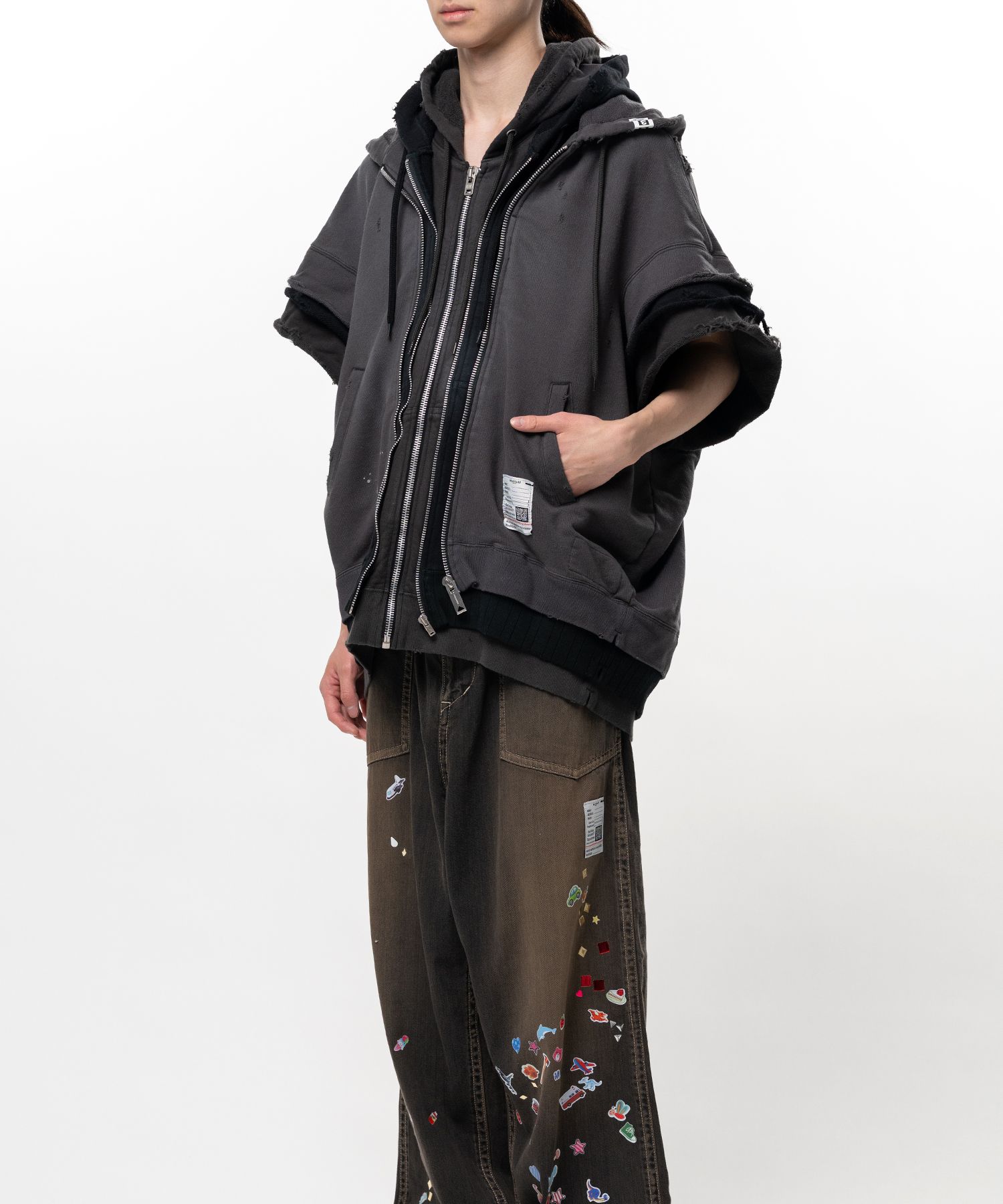 Triple Layered Zip-up Sweat Vest