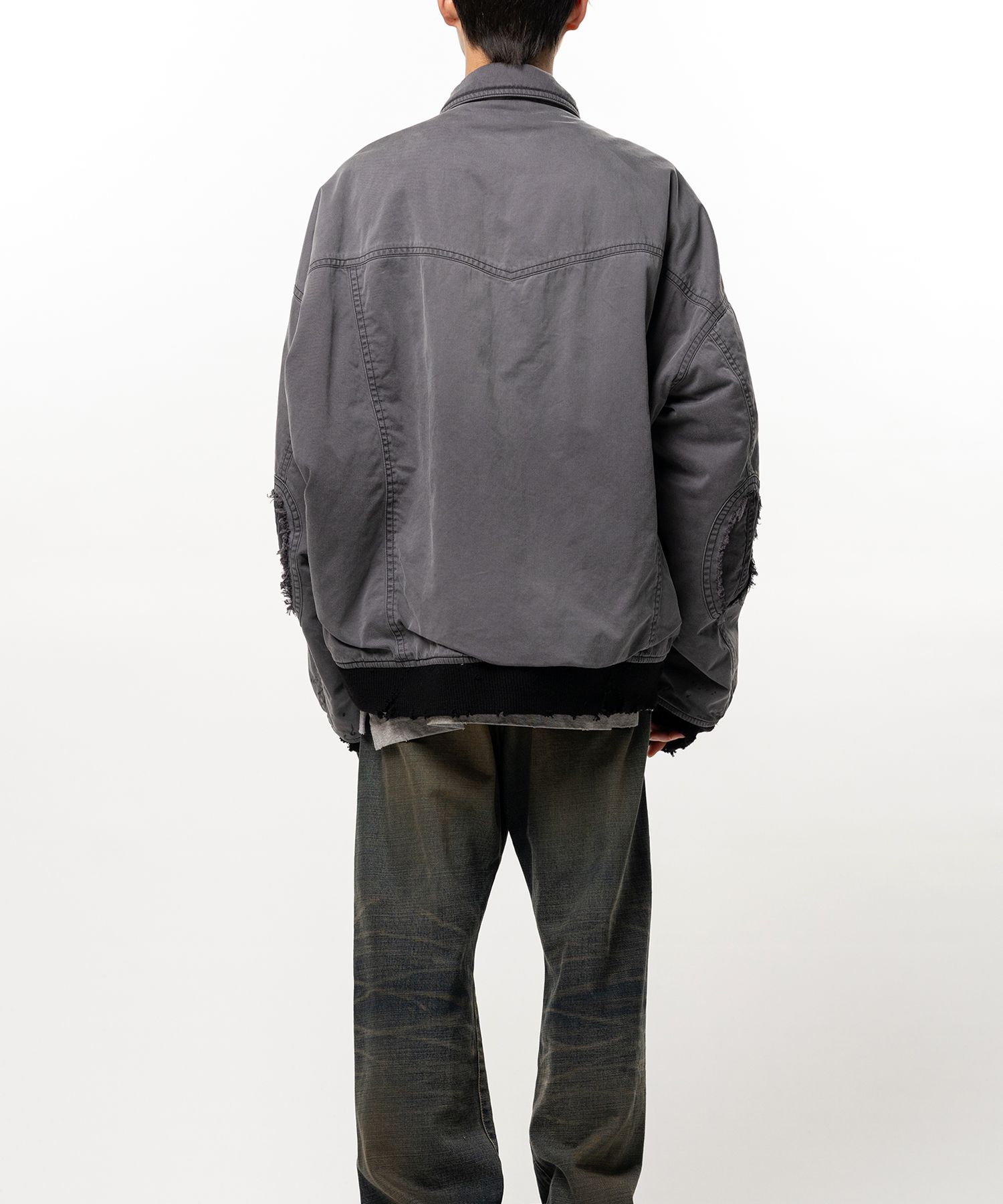 Damaged Back Satin Jacket