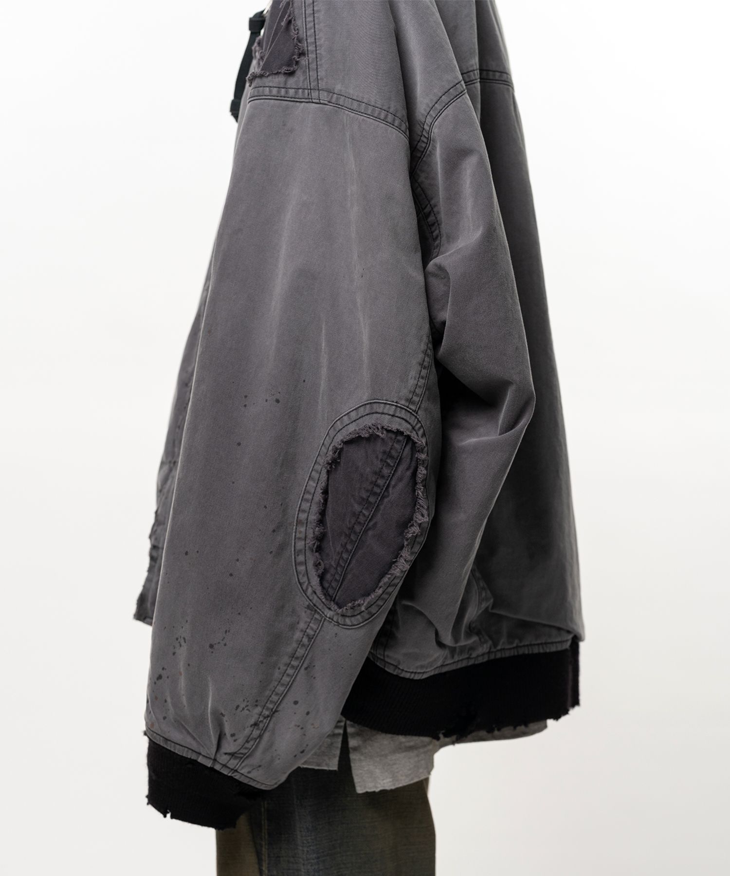 Damaged Back Satin Jacket