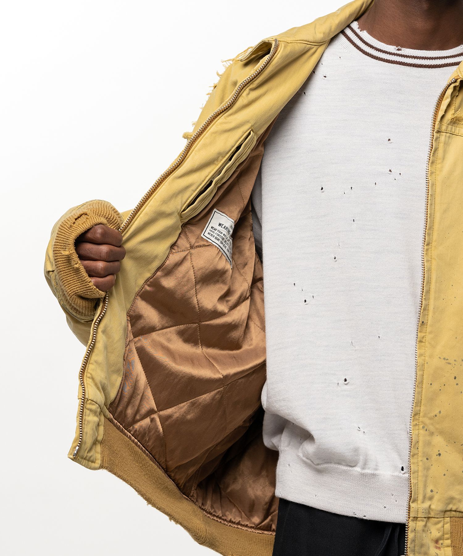Damaged Back Satin Jacket