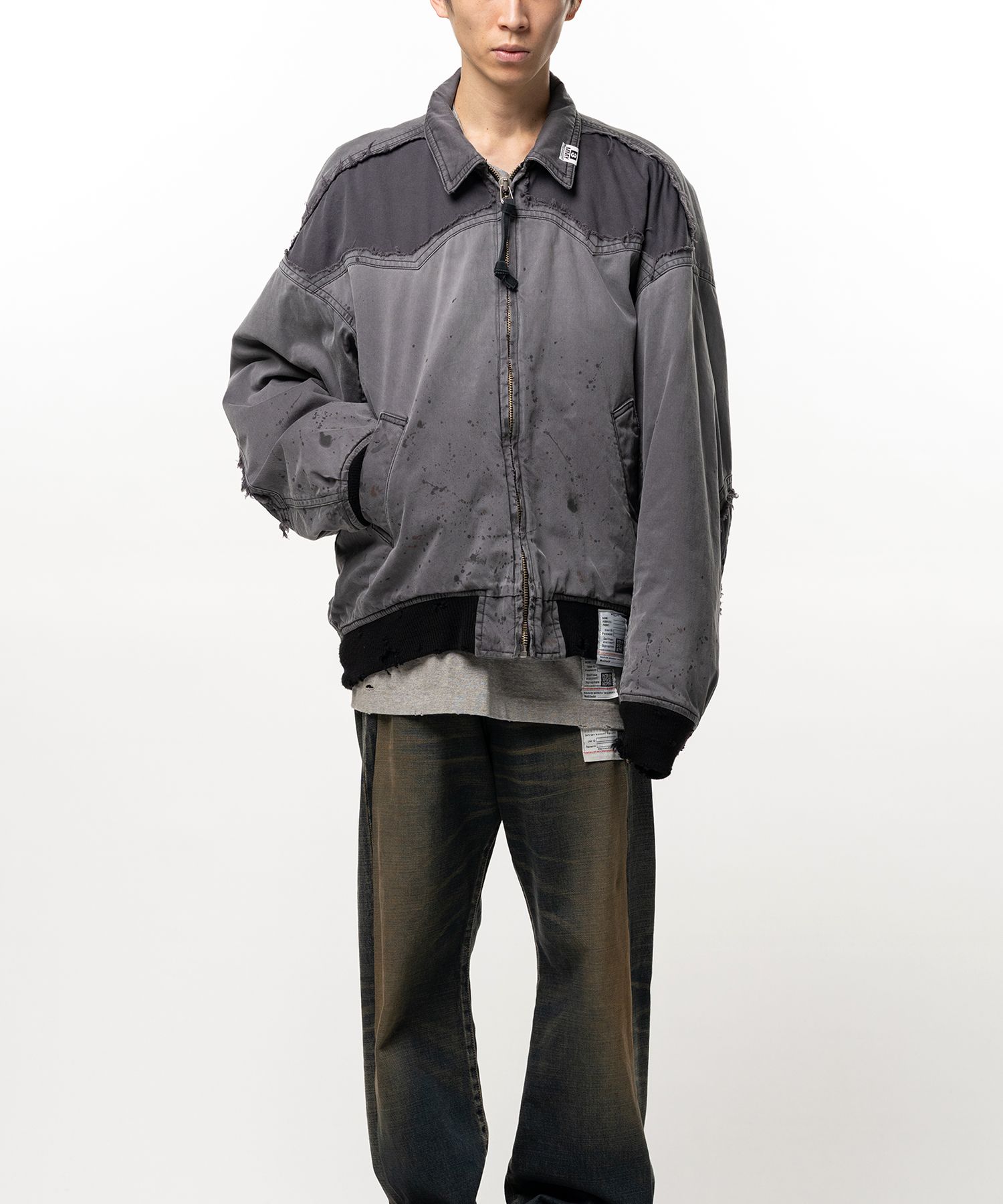 Damaged Back Satin Jacket