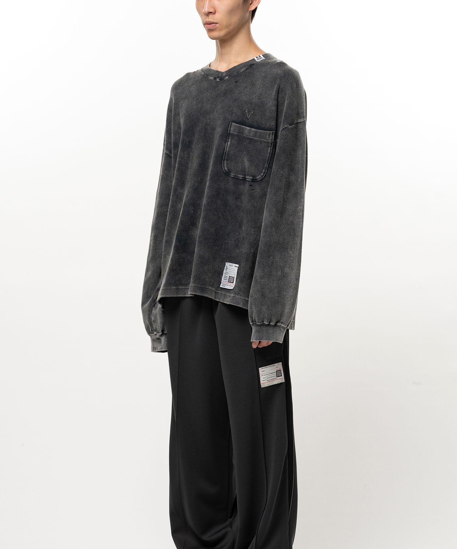 Bleached Waffle Long Sleeve T-Shirt