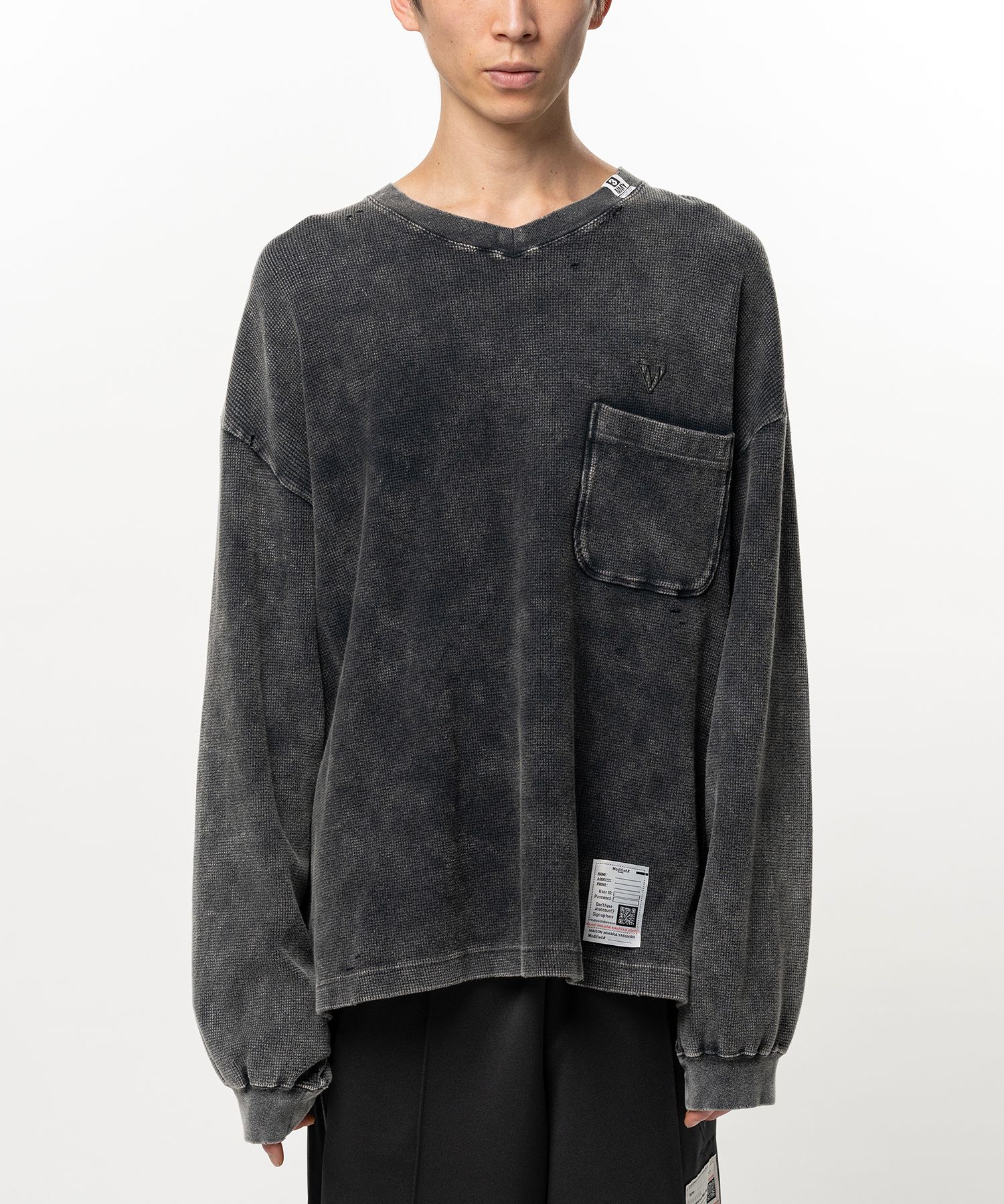 Bleached Waffle Long Sleeve T-Shirt