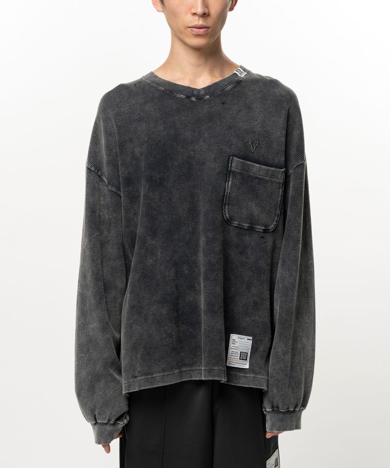 Bleached Waffle Long Sleeve T-Shirt