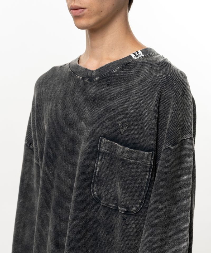 Bleached Waffle Long Sleeve T-Shirt