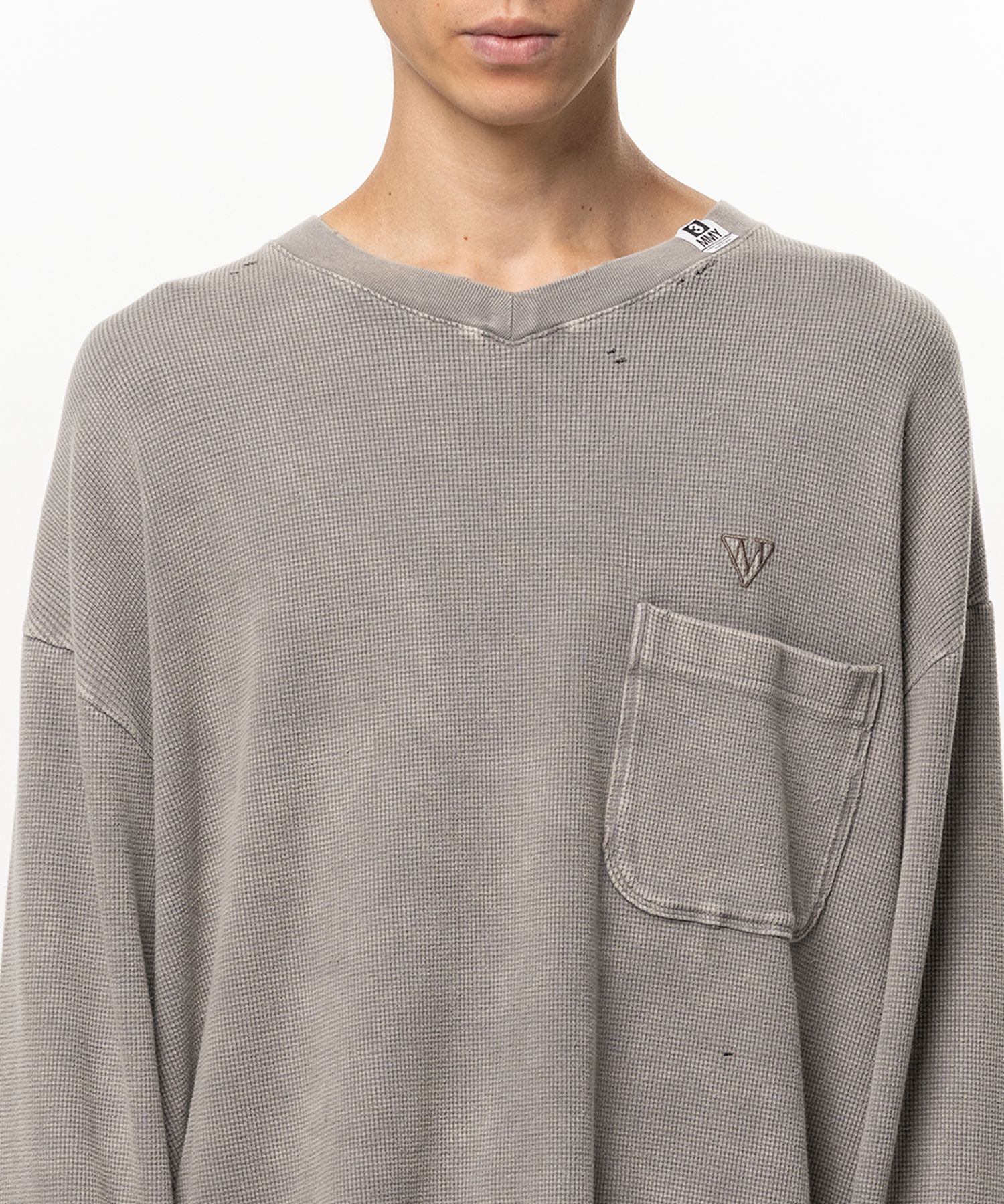Bleached Waffle Long Sleeve T-Shirt