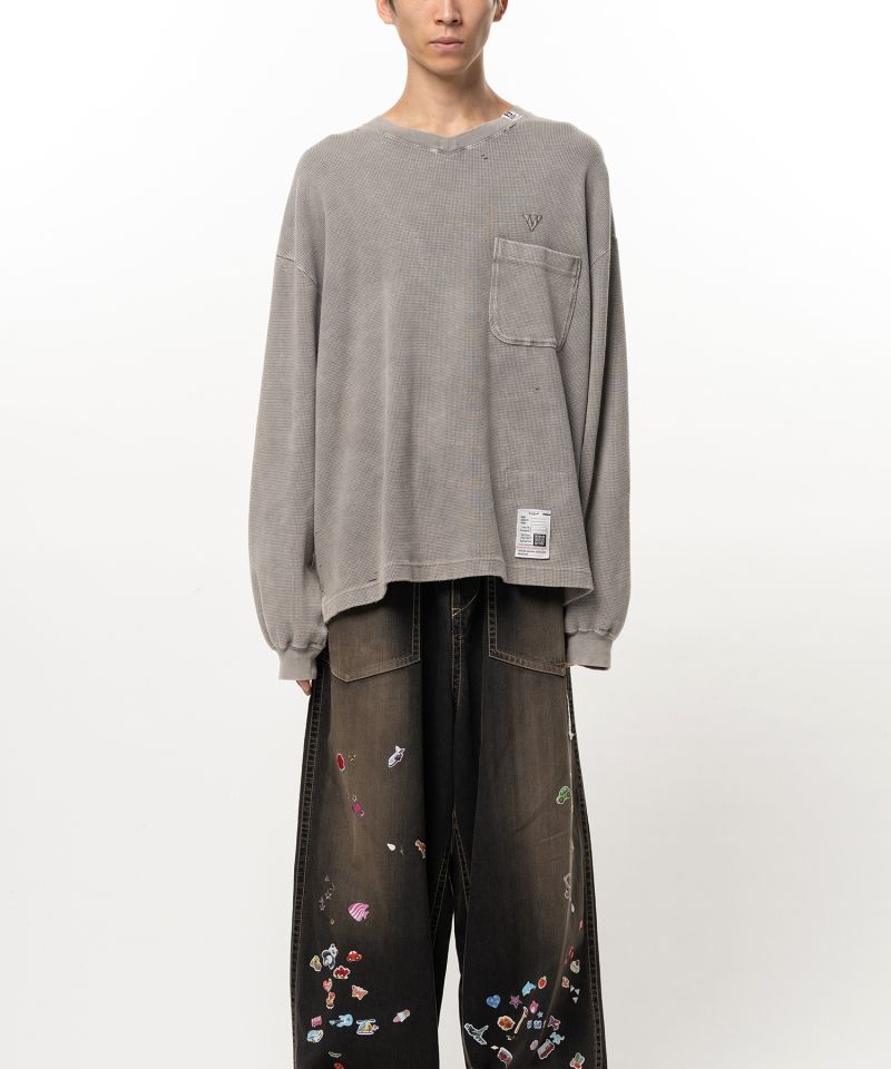 Bleached Waffle Long Sleeve T-Shirt