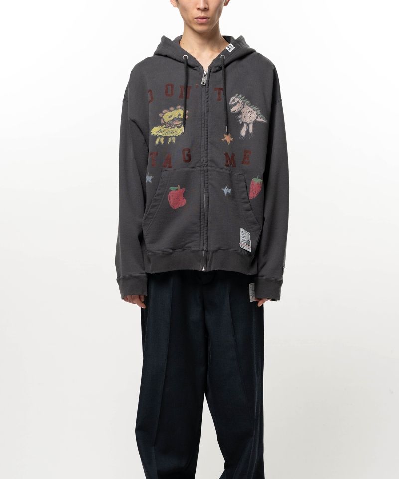 Kids Doodle Printed Zip-up Hoodie