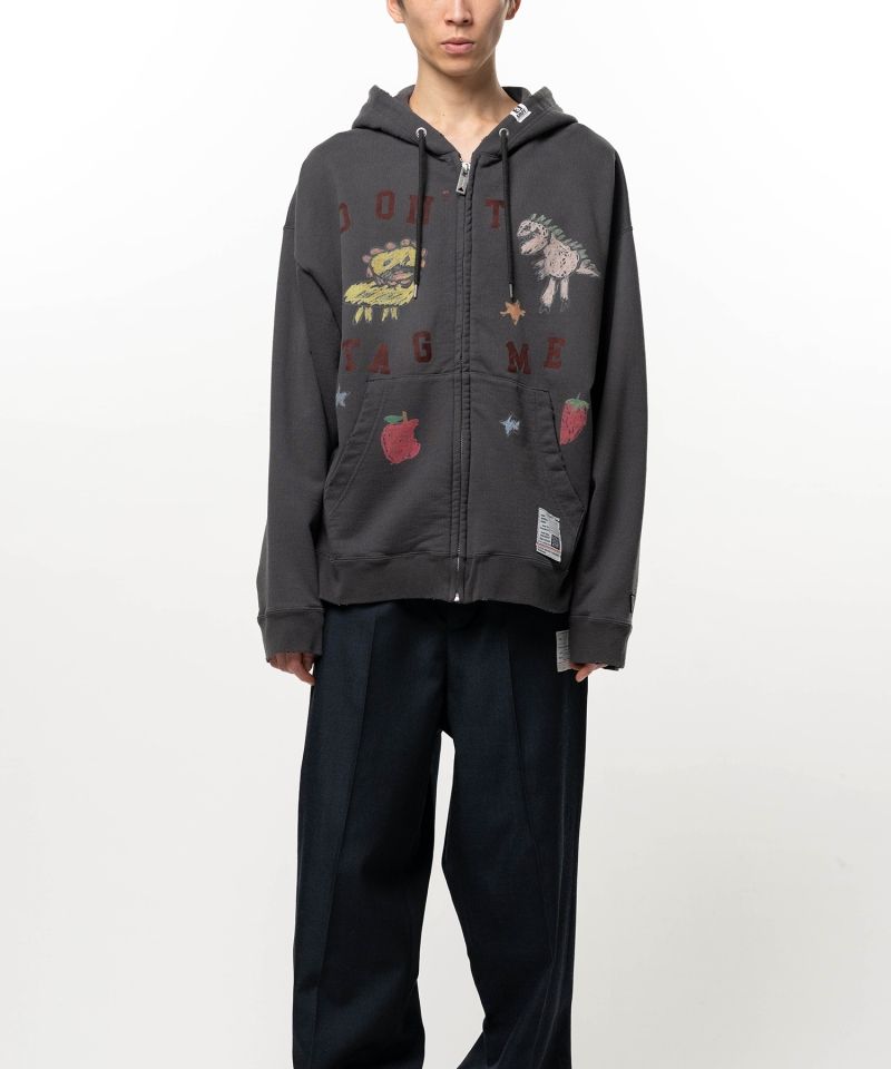 Kids Doodle Printed Zip-up Hoodie