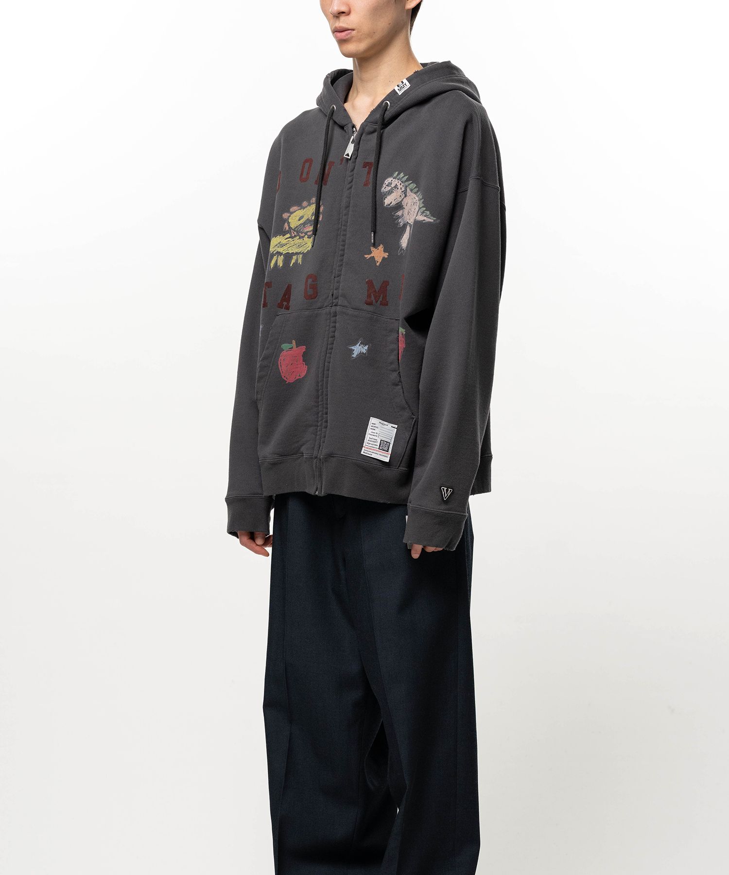 Kids Doodle Printed Zip-up Hoodie