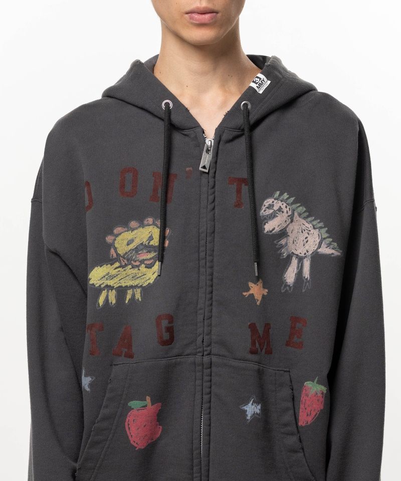 Kids Doodle Printed Zip-up Hoodie