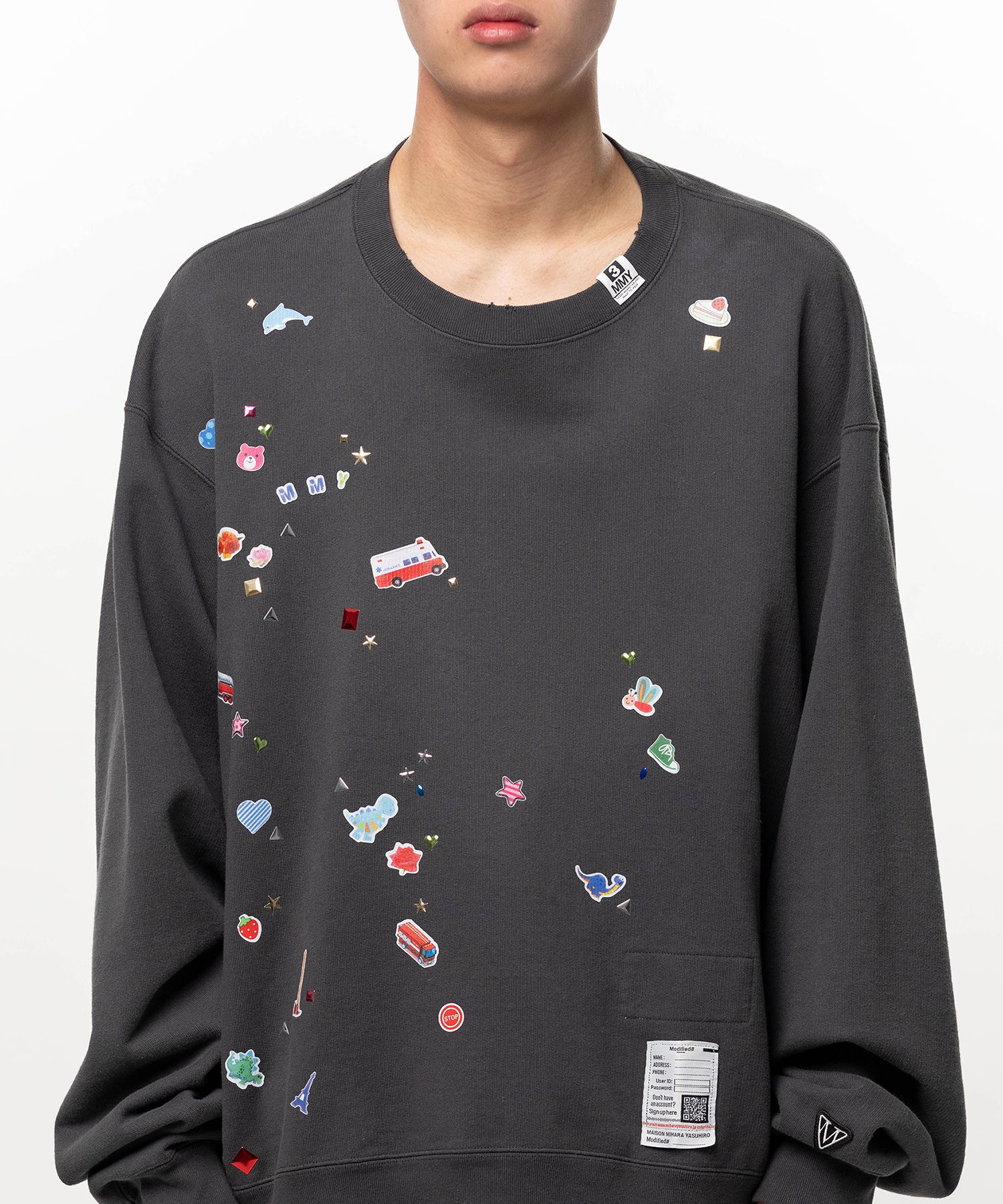 Kids Sticker Printed Sweatshirt