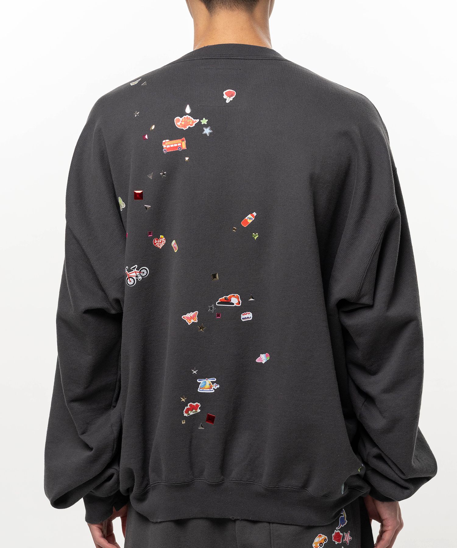 Kids Sticker Printed Sweatshirt