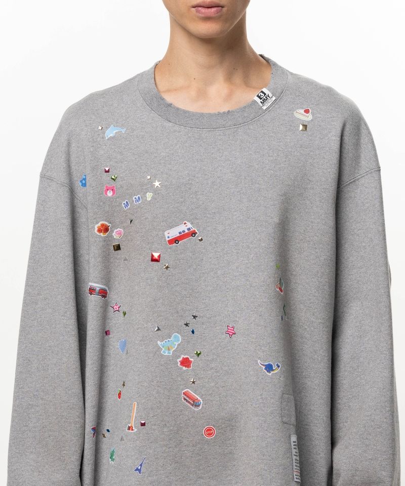Kids Sticker Printed Sweatshirt