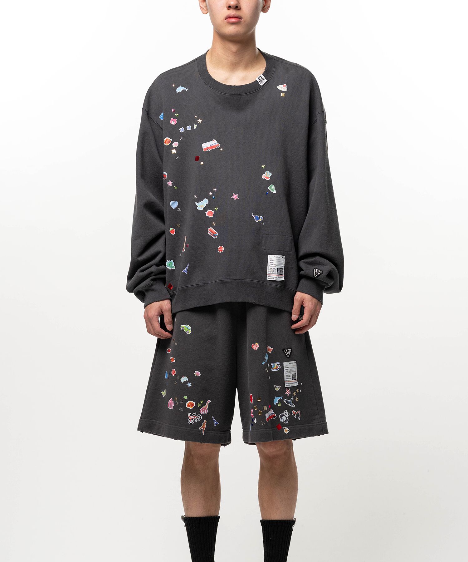 Kids Sticker Printed Sweatshirt