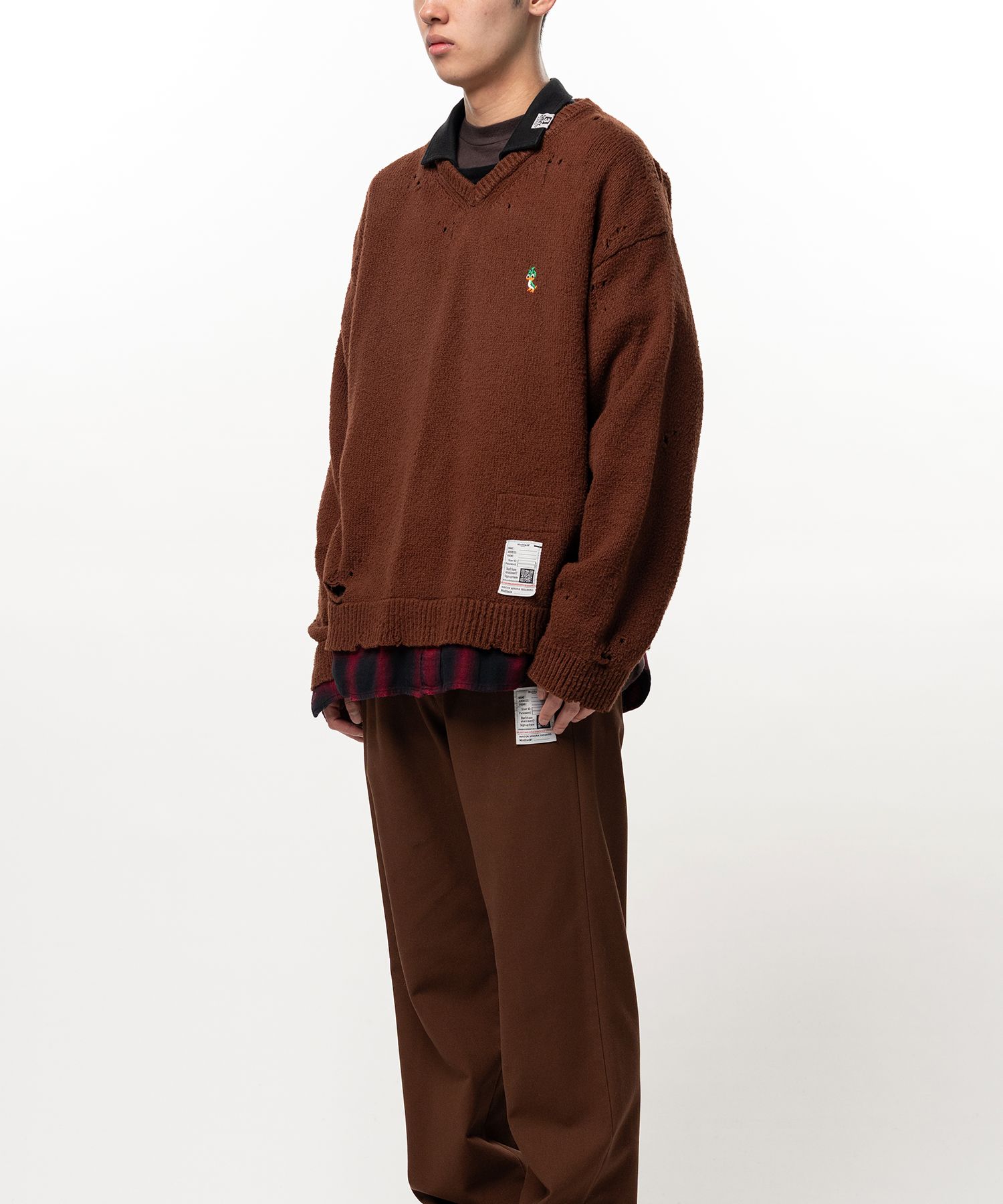 Triple Layered Collared Knit Sweater