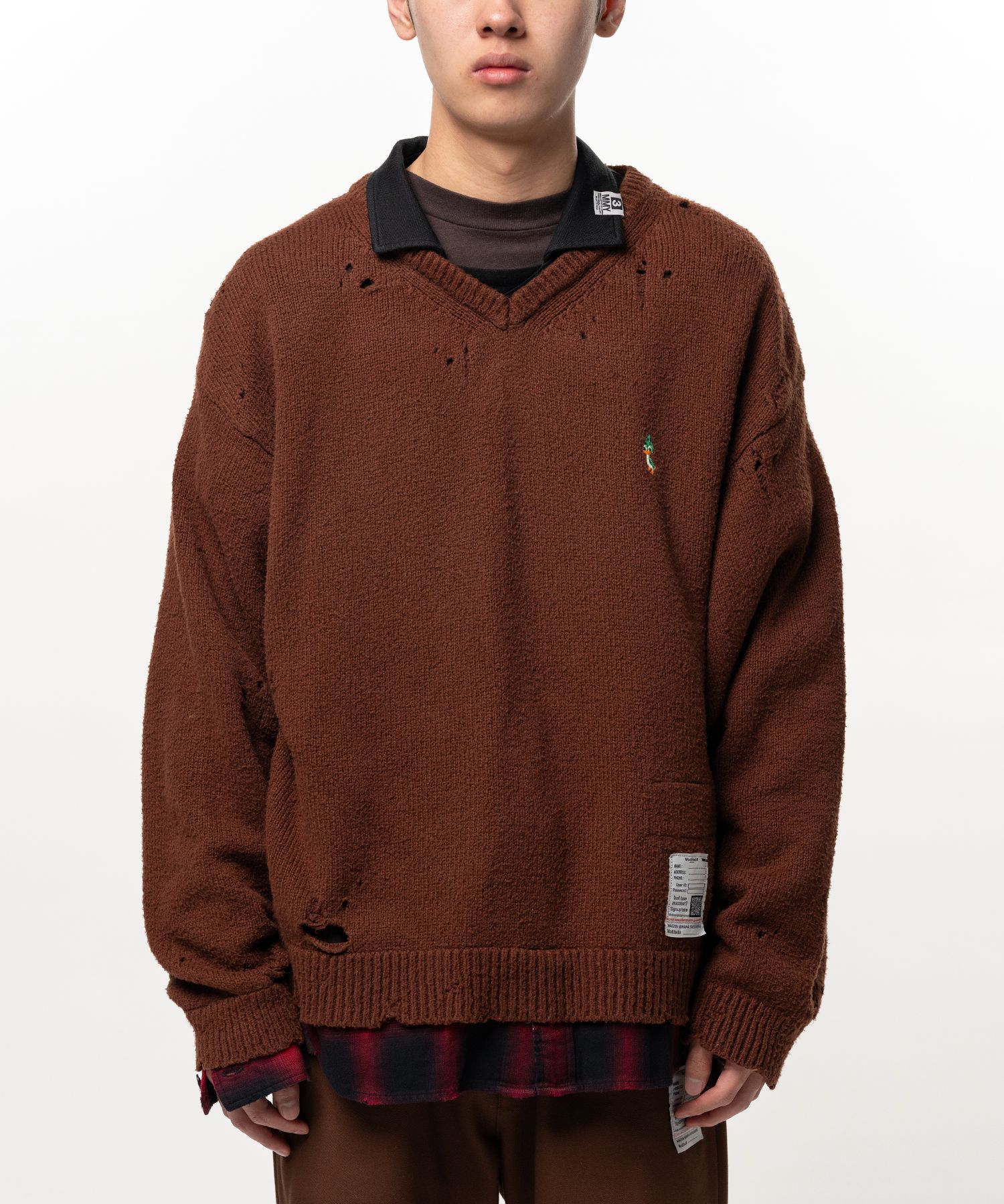 Triple Layered Collared Knit Sweater