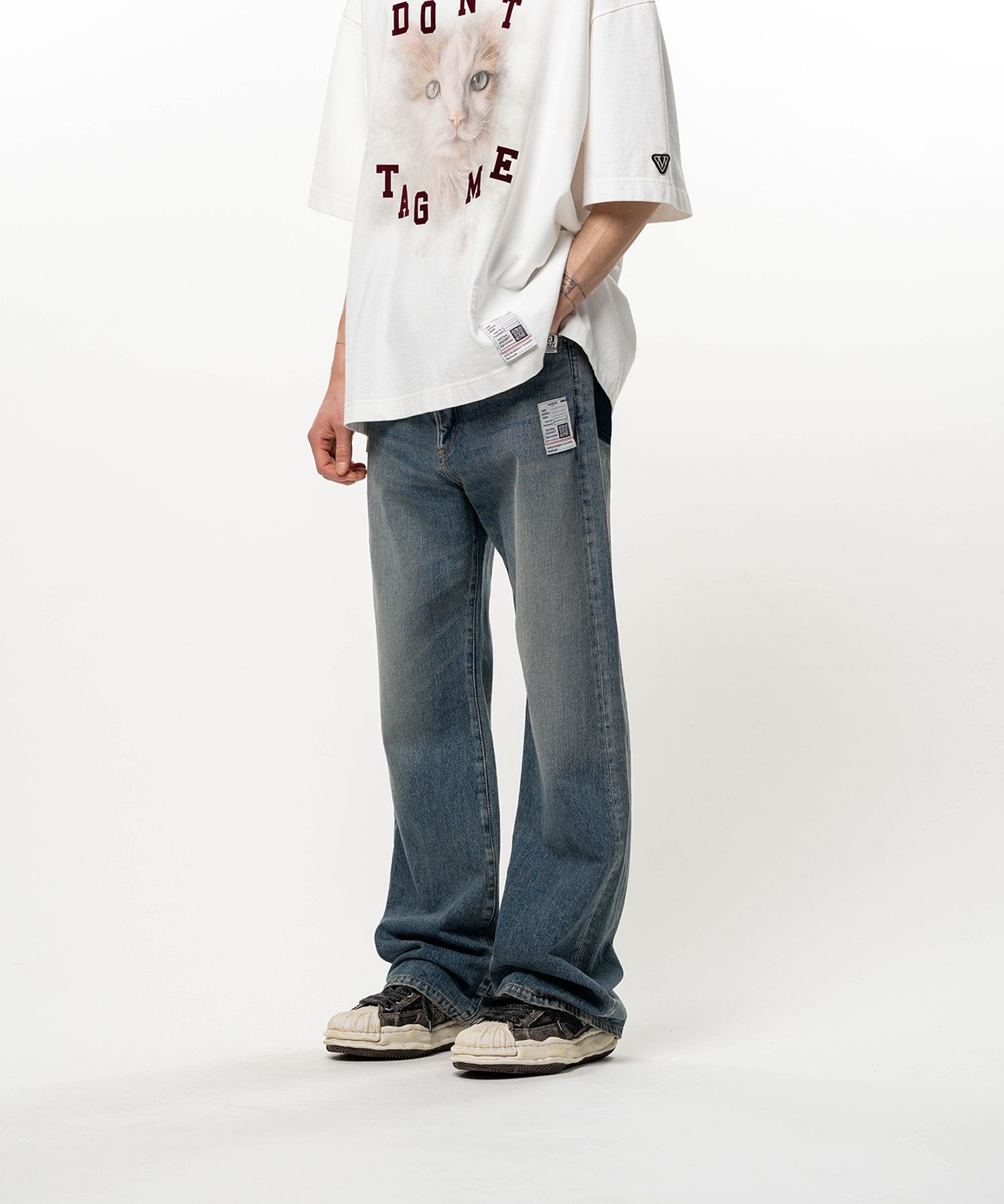 Flared Denim Pants