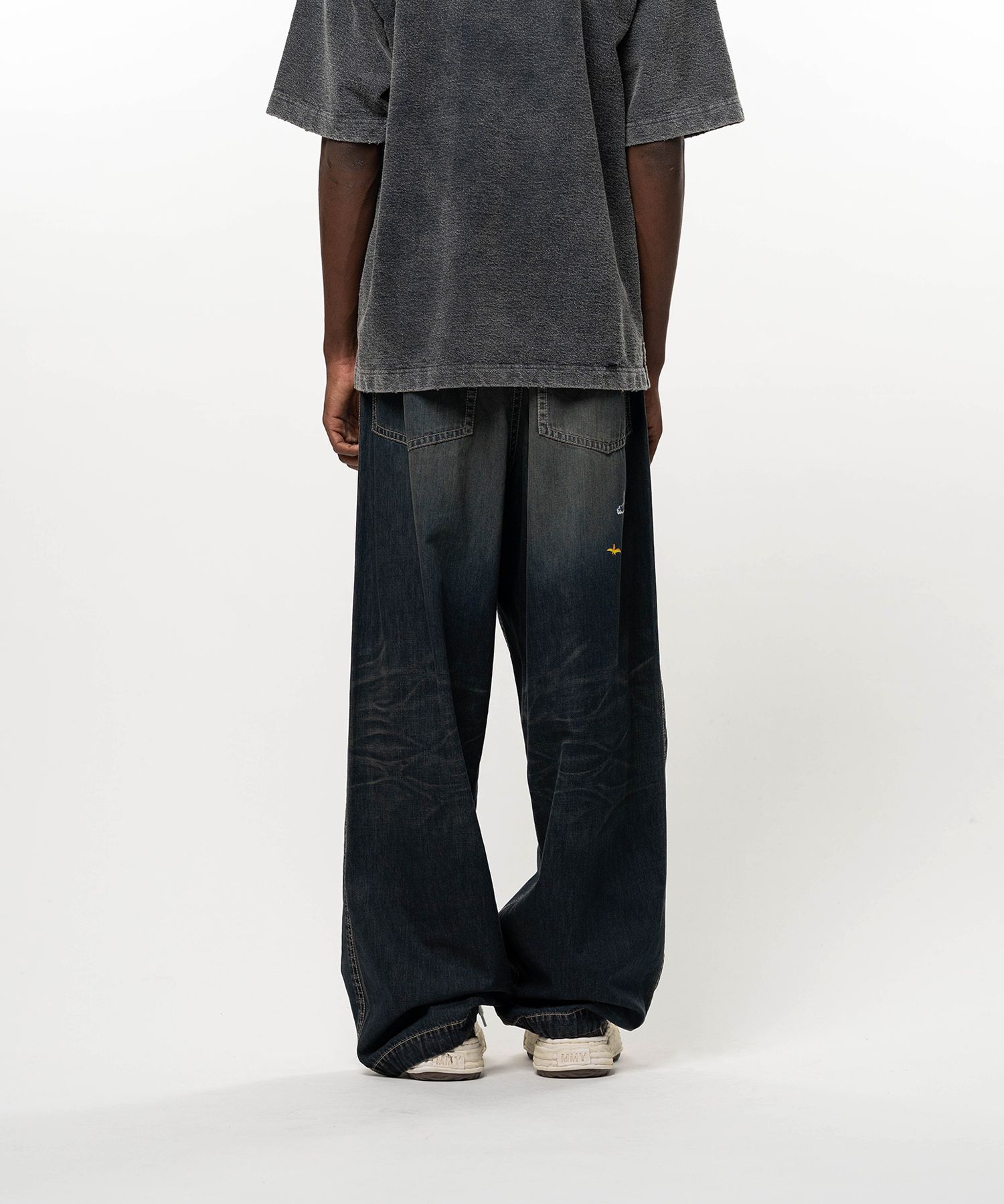 Kids Sticker Printed Baker Denim Pants