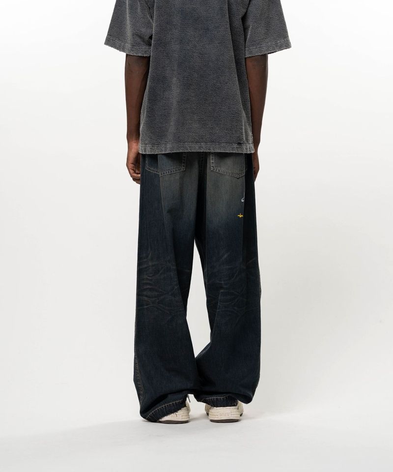 Kids Sticker Printed Baker Denim Pants