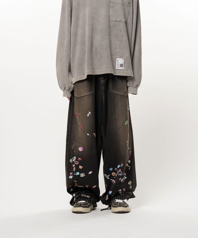 Kids Sticker Printed Baker Denim Pants