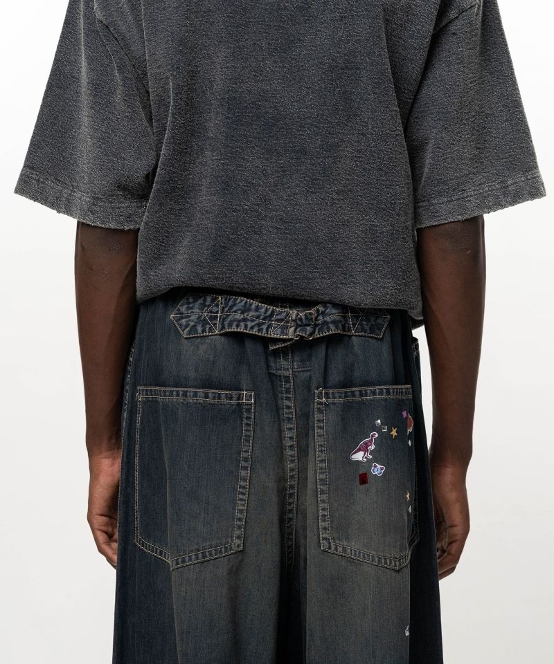 Kids Sticker Printed Baker Denim Pants