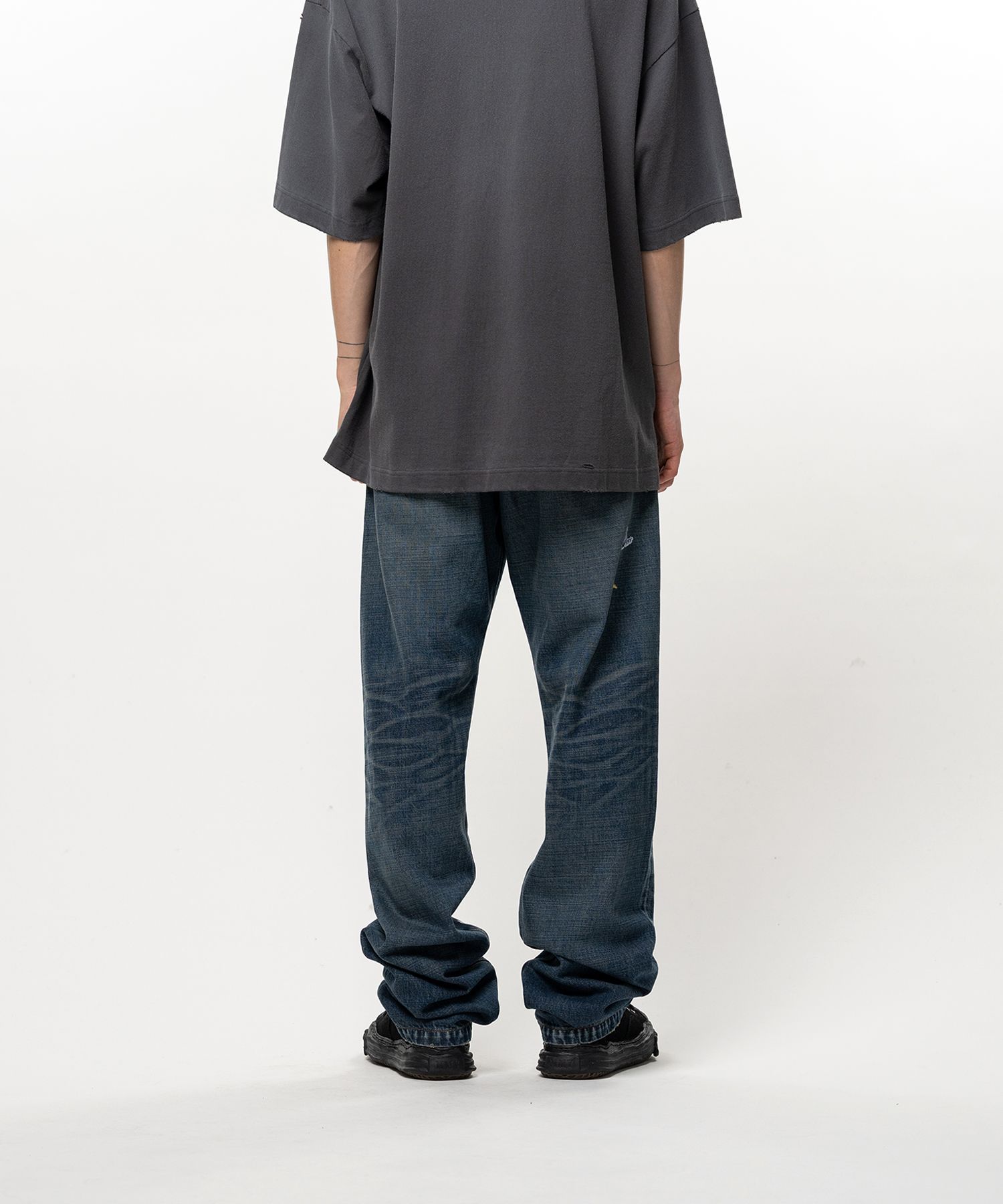 Kids Sticker Printed Straight Denim Pants