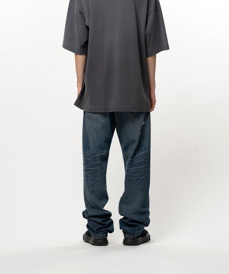 Kids Sticker Printed Straight Denim Pants
