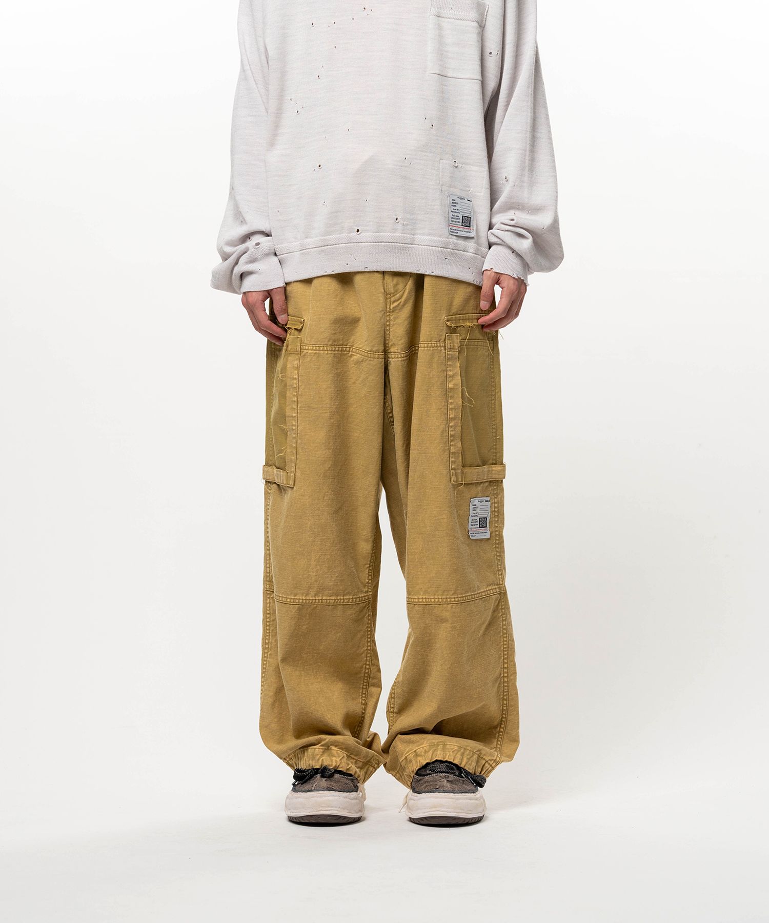 Cotton Satin Cargo Pants