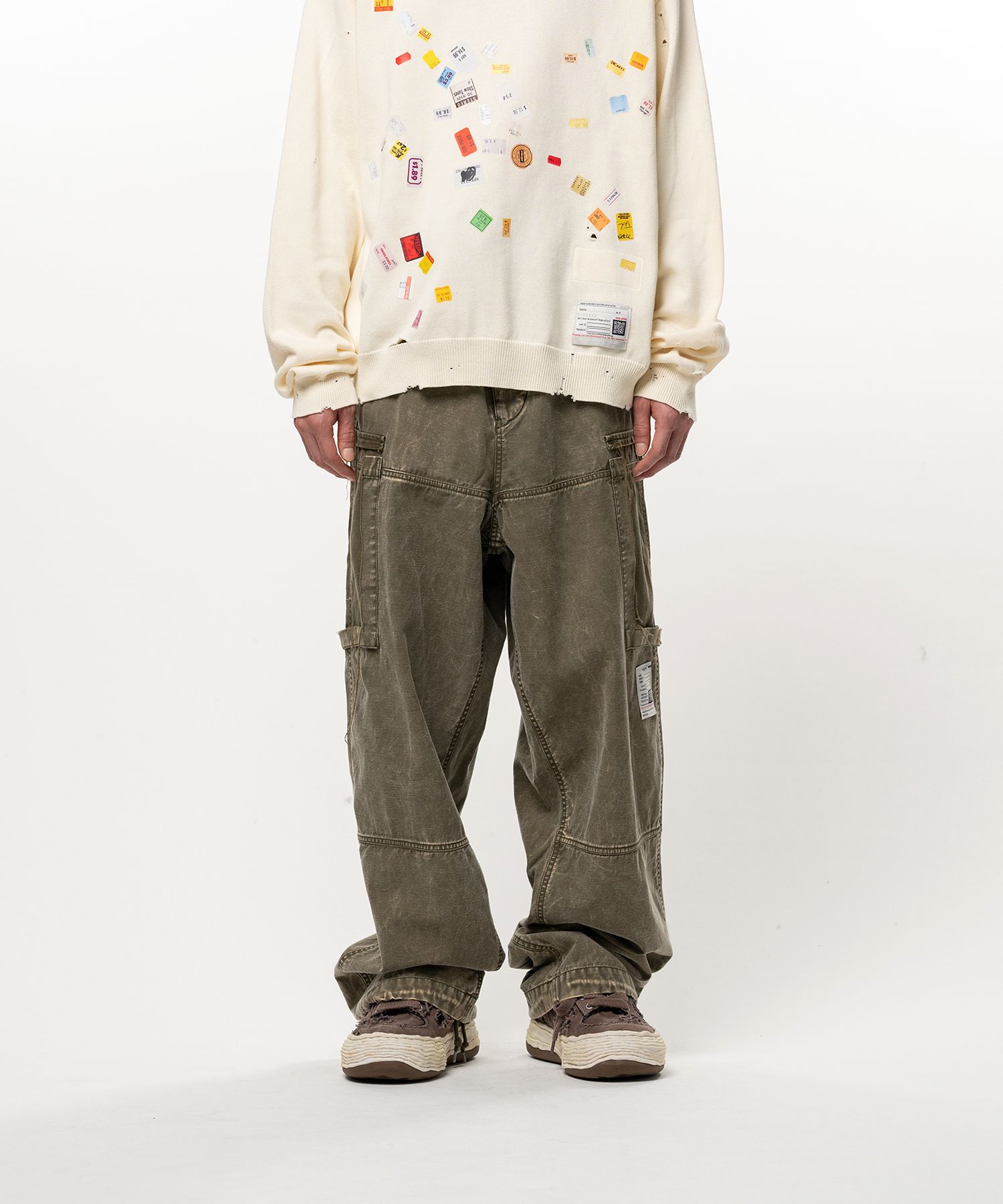 Cotton Satin Cargo Pants