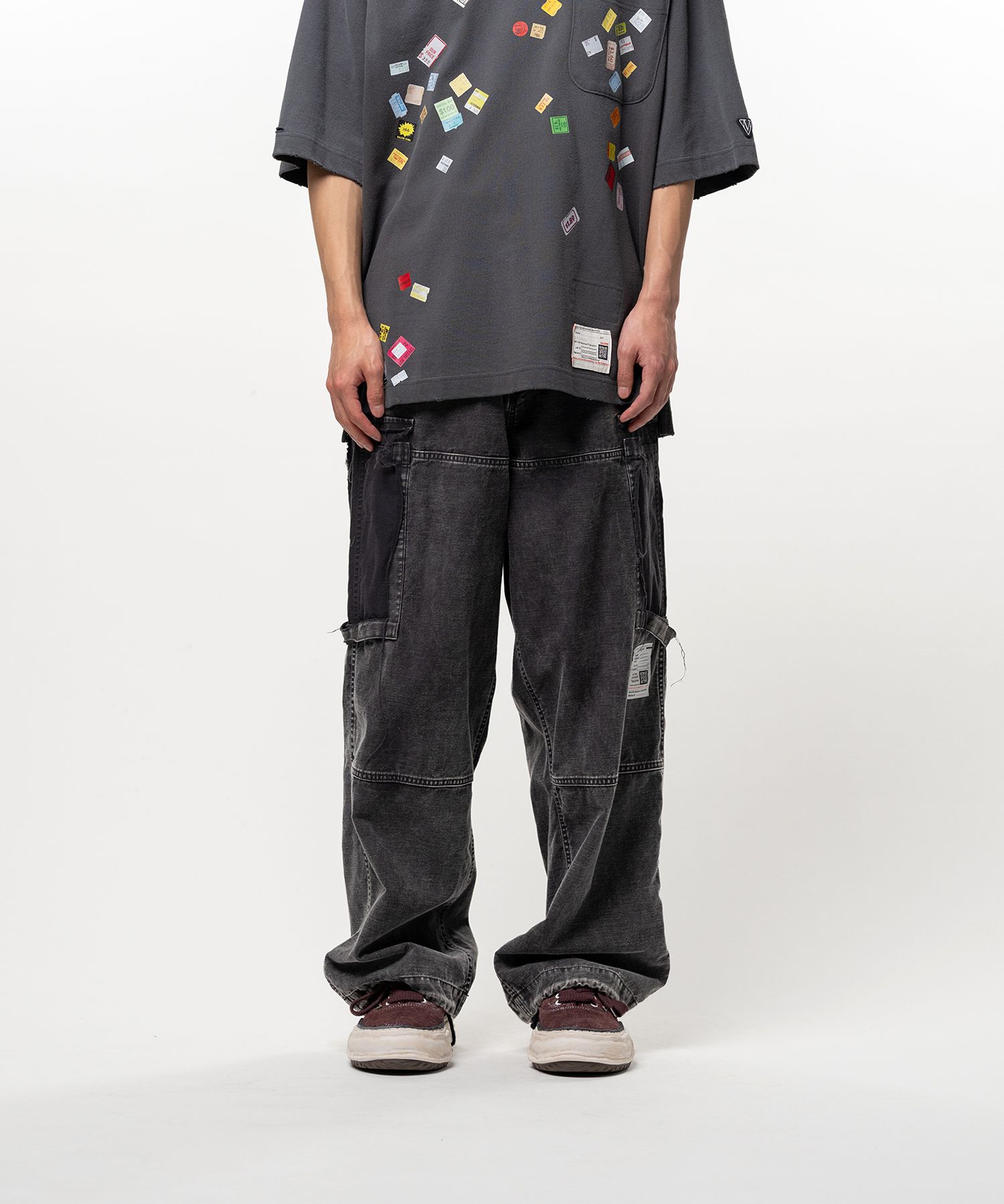 Cotton Satin Cargo Pants