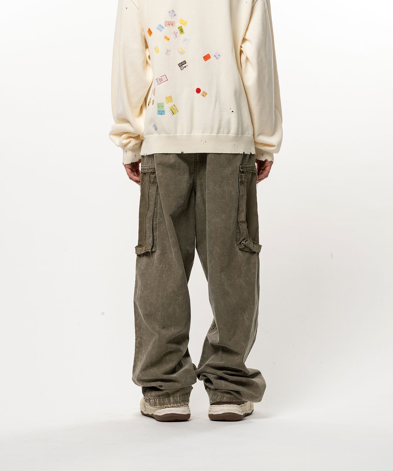 Cotton Satin Cargo Pants