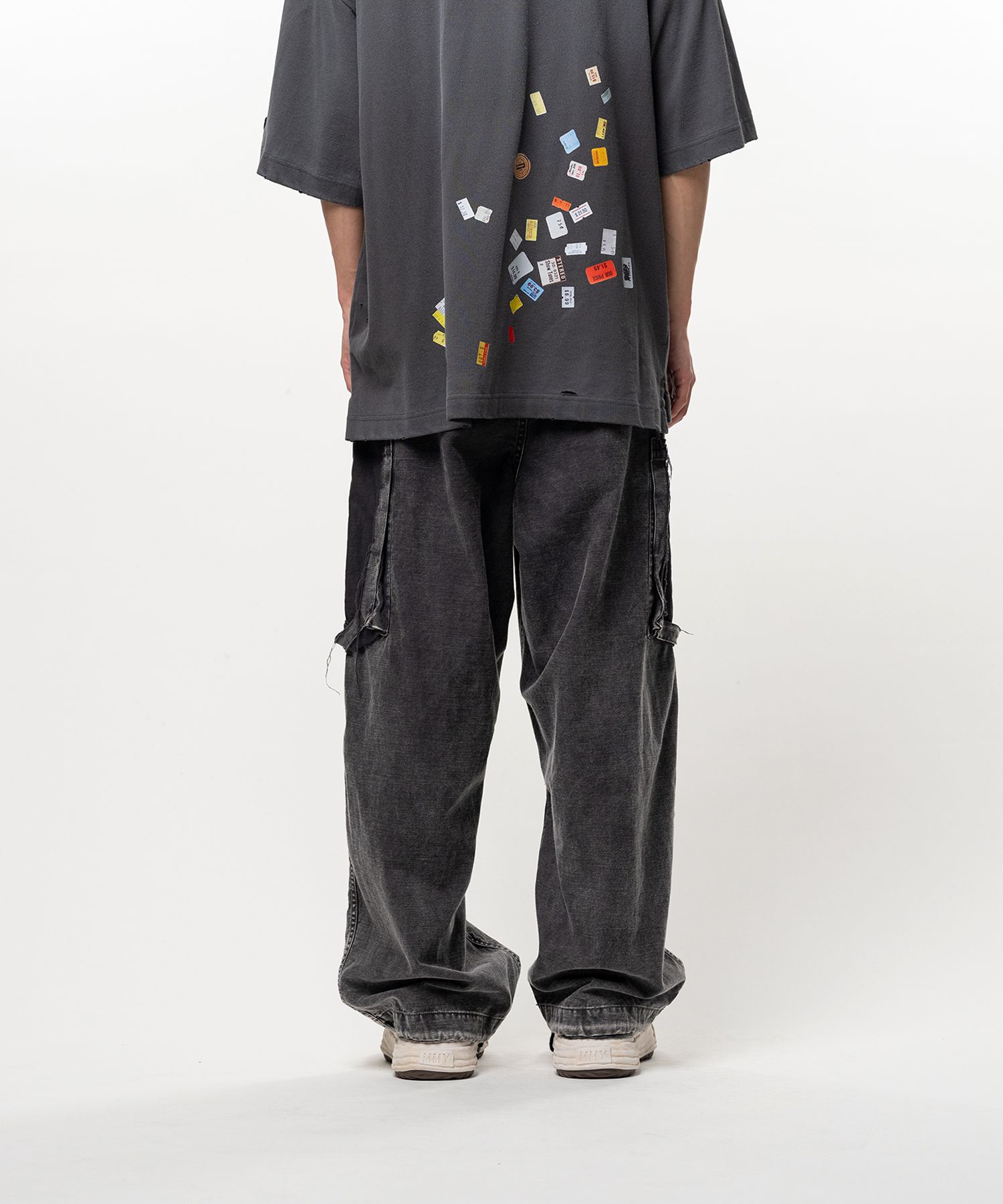 Cotton Satin Cargo Pants