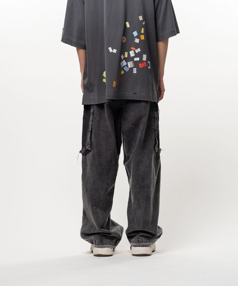 Cotton Satin Cargo Pants