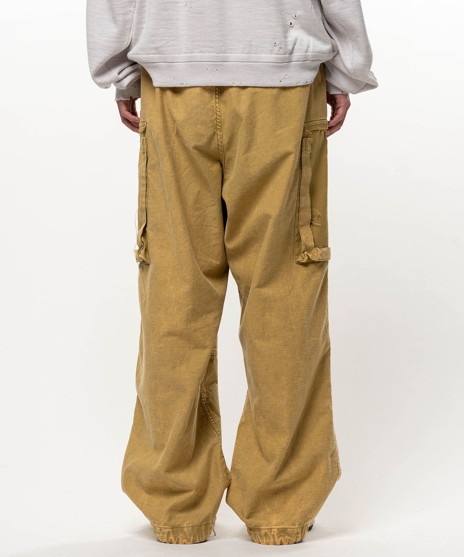 Cotton Satin Cargo Pants