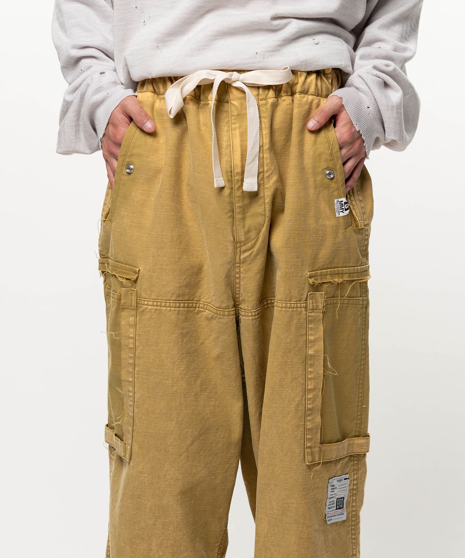 Cotton Satin Cargo Pants